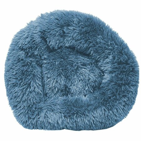 PETPURIFIERS Nestler High-Grade Plush & Soft Rounded Dog Bed, Blue - Medium PE2640425